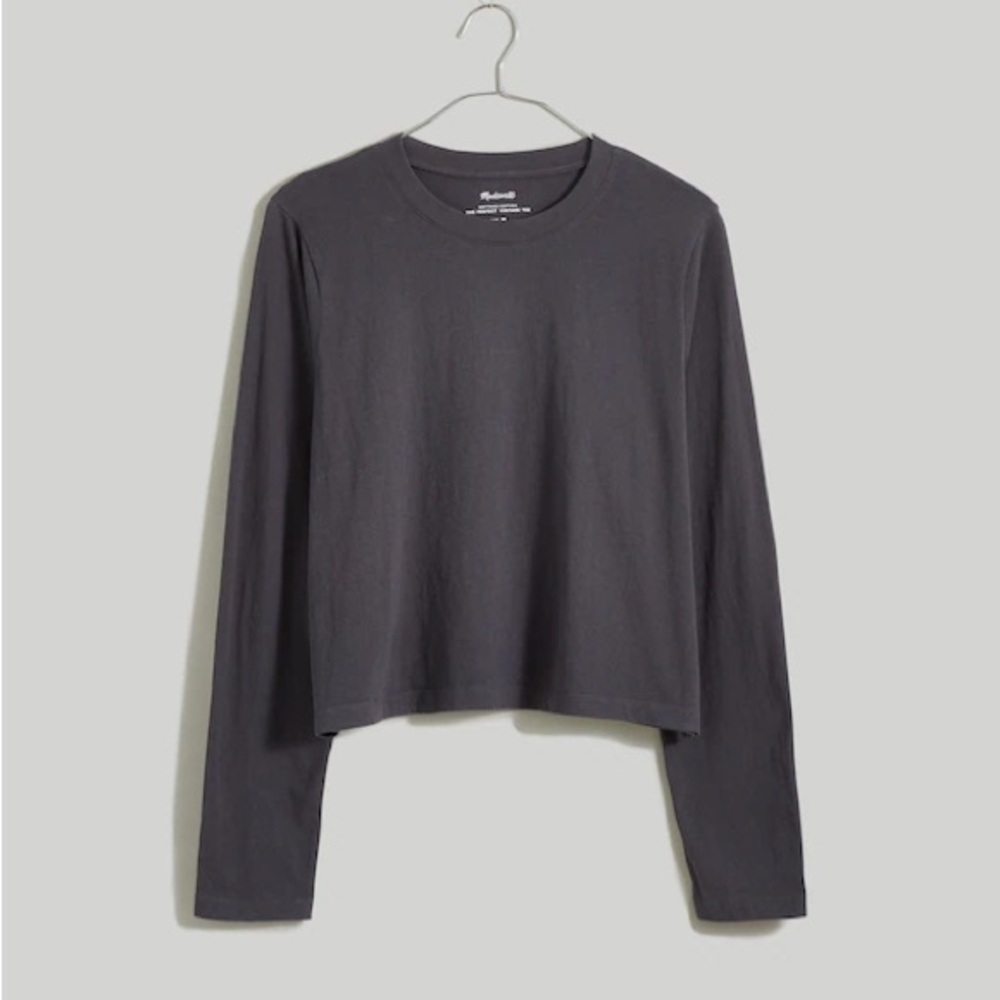 Madewell Softfade Cotton Boxy Crop Long-Sleeve Tee